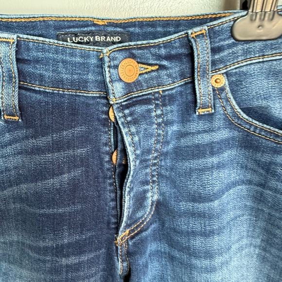 Lucky Brand Mid Rise Sweet Straight Leg Jeans Women's 27x32 Dark Wash Denim - Picture 3 of 9